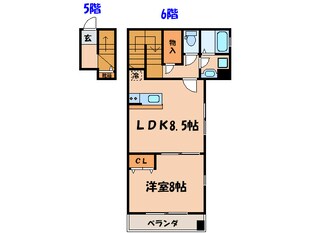 ドミノ花屋町の物件間取画像